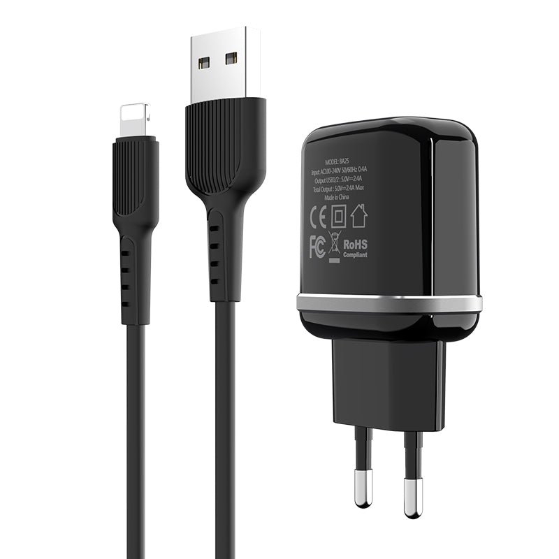 ALIMENTATORE BOROFONE BA25A TYPE C/LIGHTNING/MICRO USB