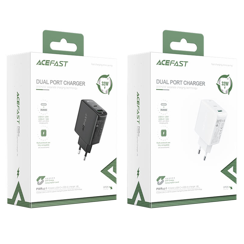Fast Charge AceFast Wall Charger A5 PD32W (1xUSB-C+1xUSB-A) EU