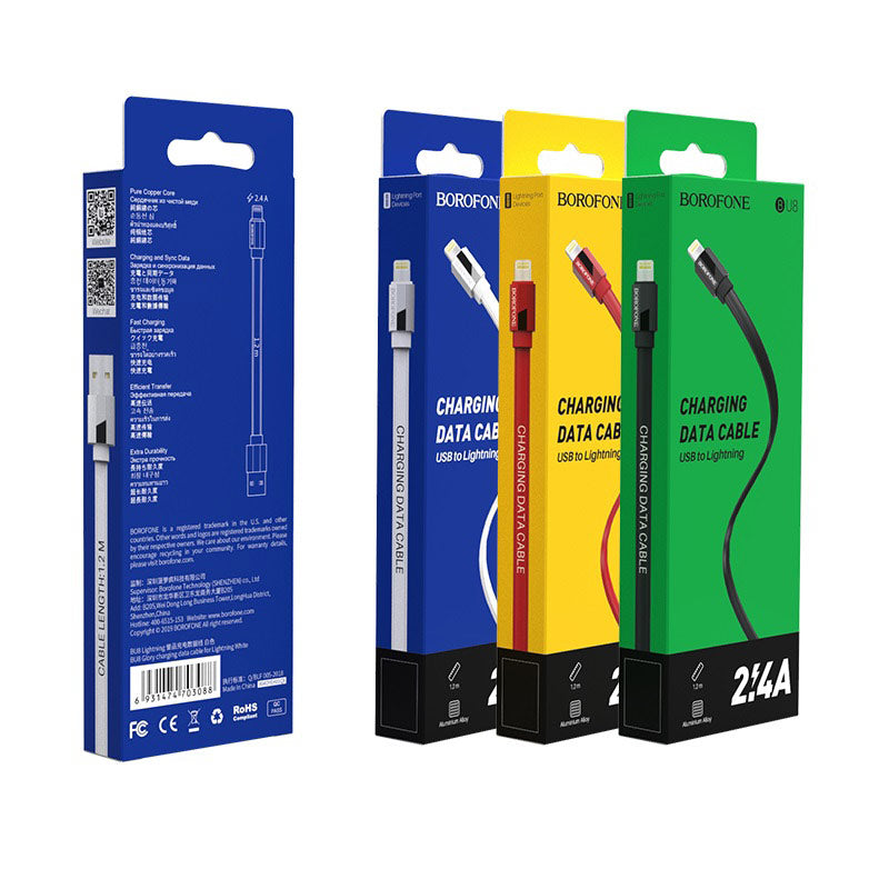 Charging Data Cable BU8 (Black,white & Red)